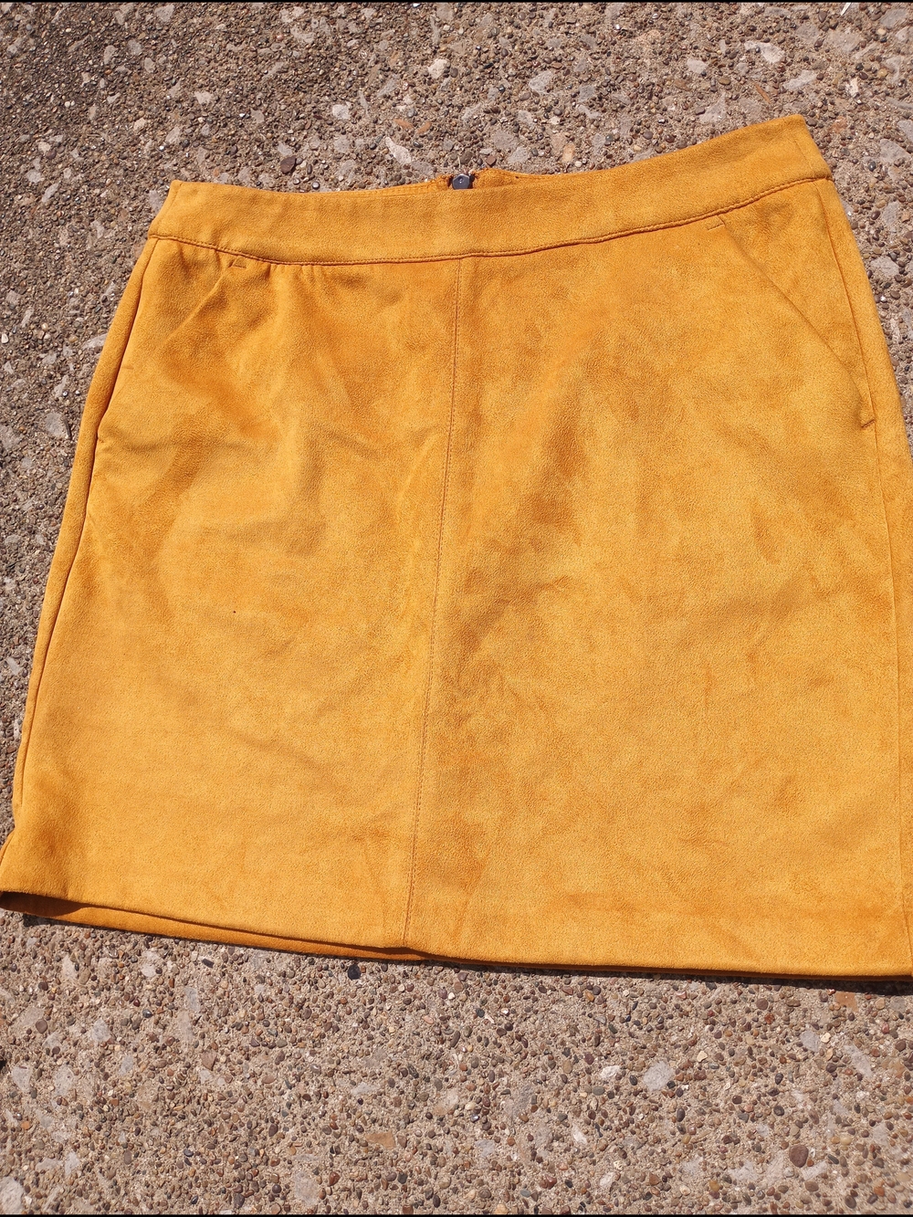 Vero Moda Mustard Yellow Faux Suede Mini Skirt